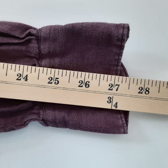 Kolby 100% Linen Button Down Shirt Collared Eggplant Purple Mens XL Sustainable - Picture 10 of 10